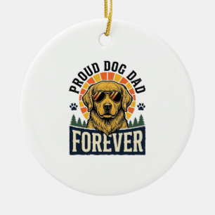 Hunde-Vater-Shirt Vintage Golden Retriever Retro-D Keramik Ornament