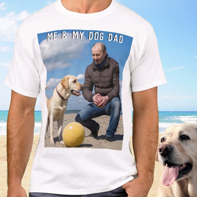 Hunde Vater Vatertag Custom Pet Foto T-Shirt (A t-shirt for the 'Dog Dad' on Father's Day. Customize with your own pet dog photo and text)