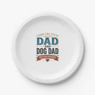 Hunde-Vater Vintage-Stich-T-Shirt-Design_1 Pappteller