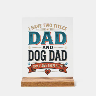 Hunde-Vater Vintage-Stickerei T-Shirt Design_1 Acrylschild