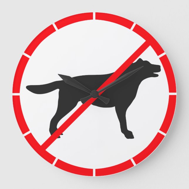 Hunde verboten! große wanduhr (Vorderseite)