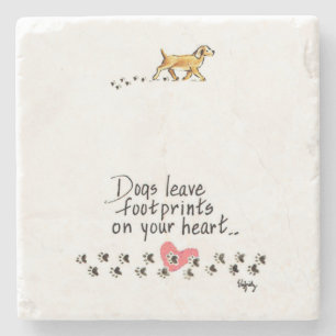 Hunde Verlass Footprints Sprichwort Zeichnend Farb Steinuntersetzer