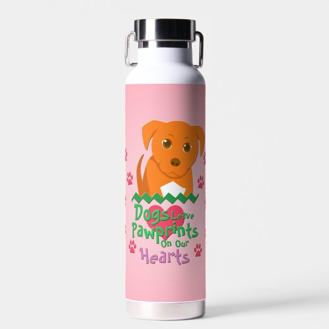 Hunde Verlass Pawprints Trinkflasche (Vorne)