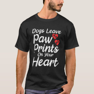 Hunde verließ Paw Prints auf der Liebe des Welpen T-Shirt