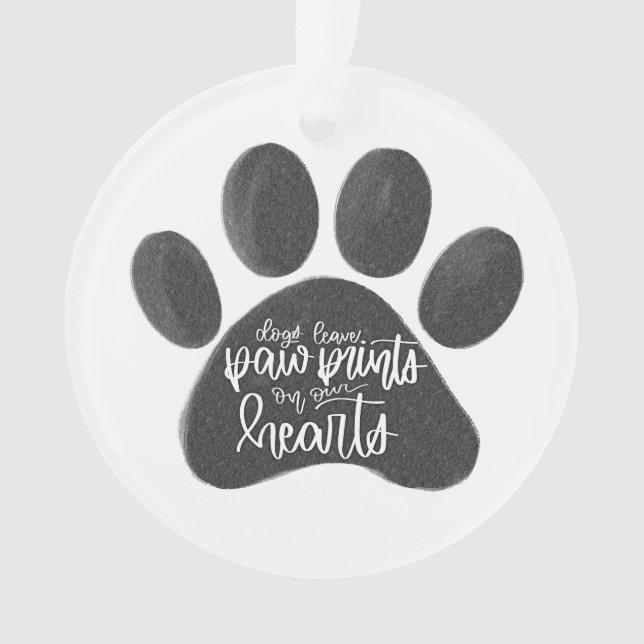 Hunde Verließ Paw Prints auf unserem Herz-Ornament Ornament (Vorderseite)