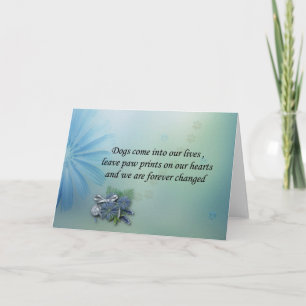 Hunde verließ Pfoten auf Ihrer Herz-Beileid-Karte Karte