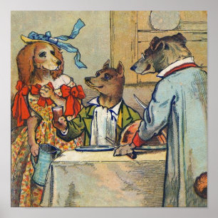 Hunde-Victorian-Abendkleid für Hunde Poster