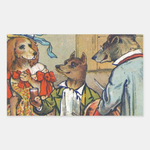 Hunde Viktorianisch Dinner Dress Doggy Rechteckiger Aufkleber