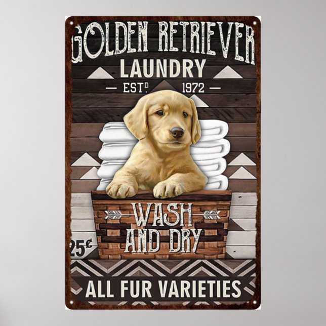 Hunde Vintag waschen Poster (Vorne)