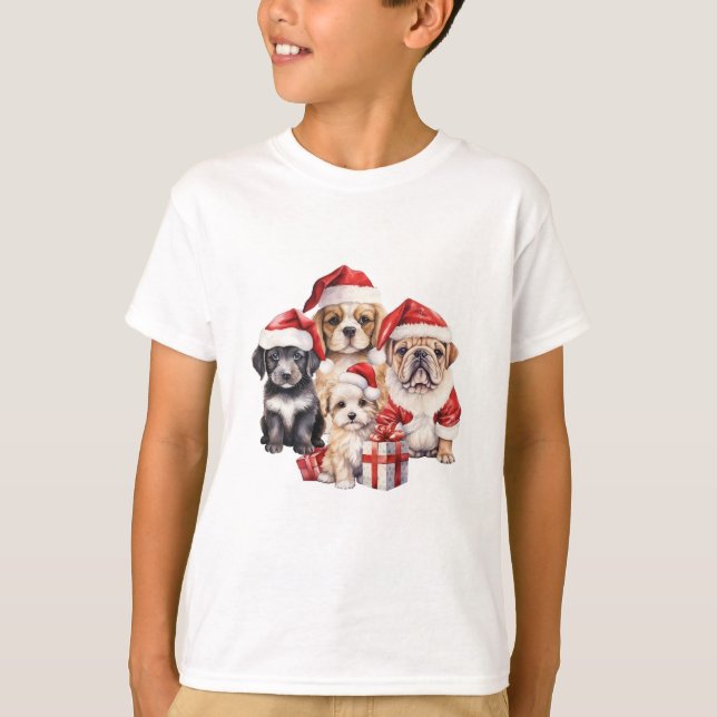 "Hunde von Weihnachten" niedlicher Hundefreund T-Shirt (Vorderseite)