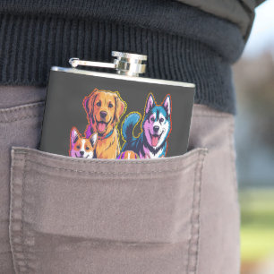 Hunde vor Menschen Lustiges Hunde-Liebhaber-Zitat- Flachmann