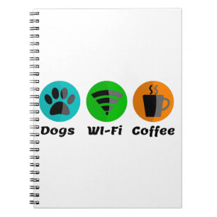 Hunde W-LAN und Kaffee Notizblock