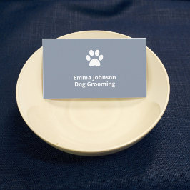 Hunde wachsen | Walking dusty Blue Business Card Visitenkarte