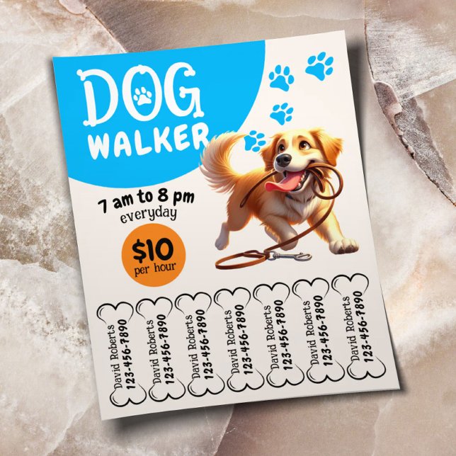 Hunde Walker Haustier Happy Hund Wanderservice Flyer (Von Creator hochgeladen)
