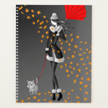 Hunde Walker Herbst bleibt schwarz