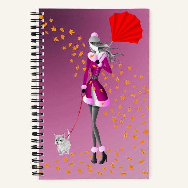 Hunde Walker Herbstleaves Notizbuch (Vorderseite)