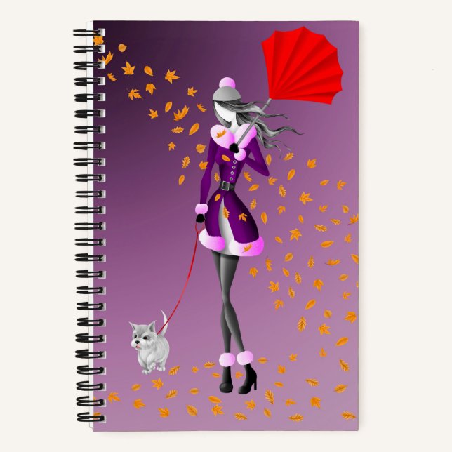 Hunde Walker Herbstleaves Notizbuch (Vorderseite)