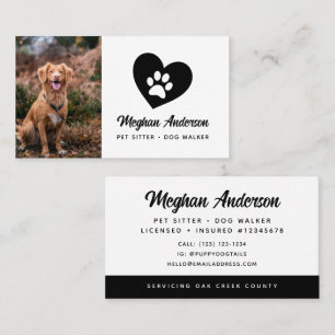 Hunde Walker Pet Sitter Foto Visitenkarte