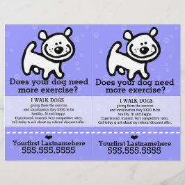 Hunde Walker.Walking.2 für 1.Anpassbar. Flyer