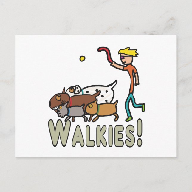 Hunde Walkies Postkarte (Vorderseite)
