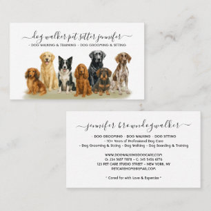 Hunde Wander-Sitting Unterschrift Visitenkarte