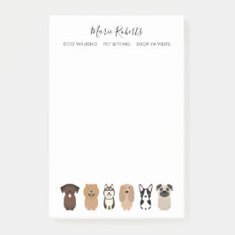 Hunde wandern, Haustiere sitzen, Hunde Boarding, e Post-it Klebezettel
