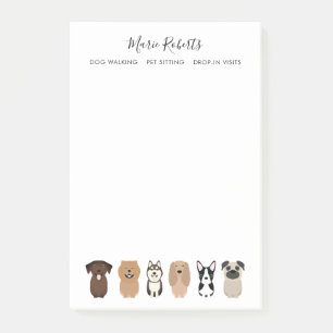 Hunde wandern, Haustiere sitzen, Hunde Boarding, e Post-it Klebezettel