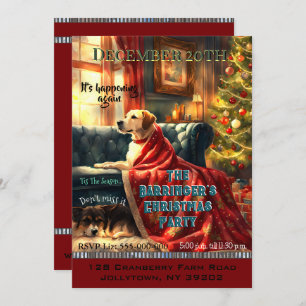 Hunde wartete 4 dieses jährliche Weihnachtsfest Pa Einladung