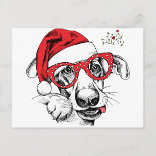 Hunde, Weihnachten, Feiertage, Dekorationen, Feier Postkarte