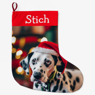 Hunde Weihnachten Niedlichen Haustier Foto Name Großer Weihnachtsstrumpf