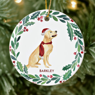 Hunde Weihnachten Personalisiert Haustier Golden R Keramik Ornament