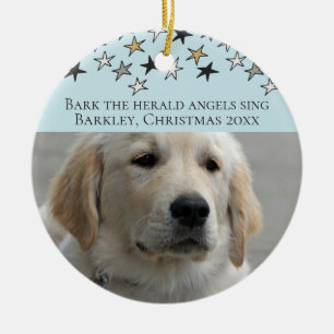 Hunde Weihnachten Personalisierte Fotovorlage Keramik Ornament