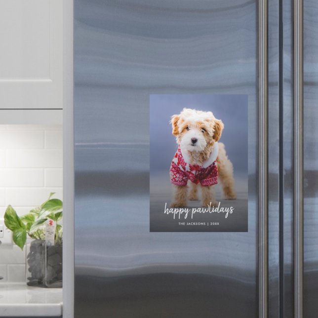 Hunde Weihnachten Welpe Happy Pawlidays Magnetkart Magnetkarte (Von Creator hochgeladen)