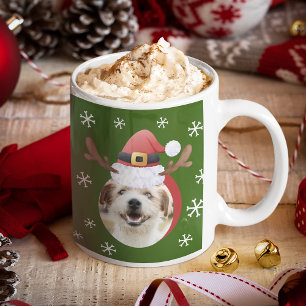 Hunde Weihnachts-Fotos mit Weihnachtsmänner Kaffeetasse