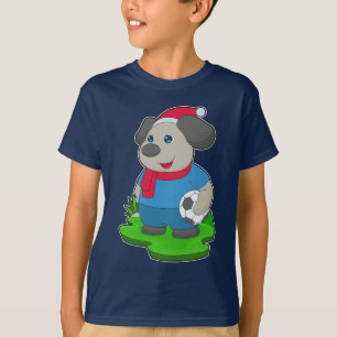 Hunde-Weihnachts-Fußball T-Shirt