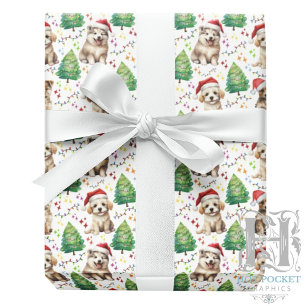 Hunde-Weihnachts-Geschenkpapier Geschenkpapier