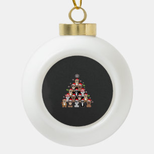 Hunde-Weihnachts-Klassiker T-Shirt Keramik Kugel-Ornament
