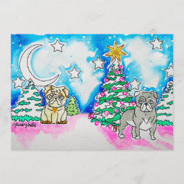 Hunde-Weihnachts-Postkarte Einladung