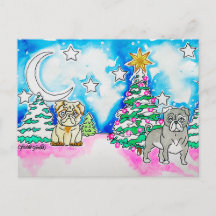 Hunde-Weihnachts-Postkarte