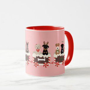 Hunde Weihnachts-Urlaub Bahn Tasse
