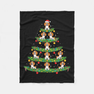 Hunde-Weihnachtsbaum, Beagle-Welpen-Feiertagsdesig Fleecedecke