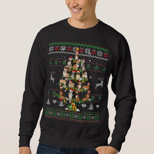 Hunde Weihnachtsbaum Funny Dog Lover Ugly Sweater  Sweatshirt (Vorderseite)
