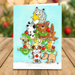 Hunde-Weihnachtsbaum-Grußkarte von Nicole Janes Karte