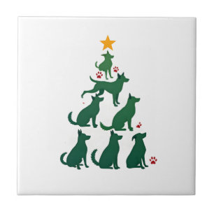 Hunde-Weihnachtsbaum-Shirt - Hunde-Weihnachten (2) Fliese