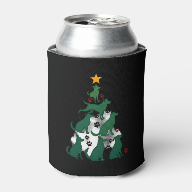 Hunde Weihnachtsbaum-Shirt - Hundeblijn (2) Dosenkühler (Kanne Vorderseite)
