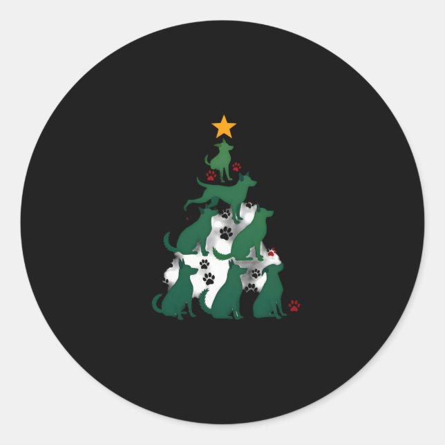 Hunde Weihnachtsbaum-Shirt - Hundeblijn (2) Runder Aufkleber (Vorderseite)