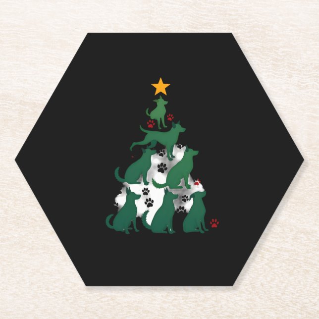 Hunde Weihnachtsbaum-Shirt - Hundeblijn (2) Untersetzer (Vorderseite)