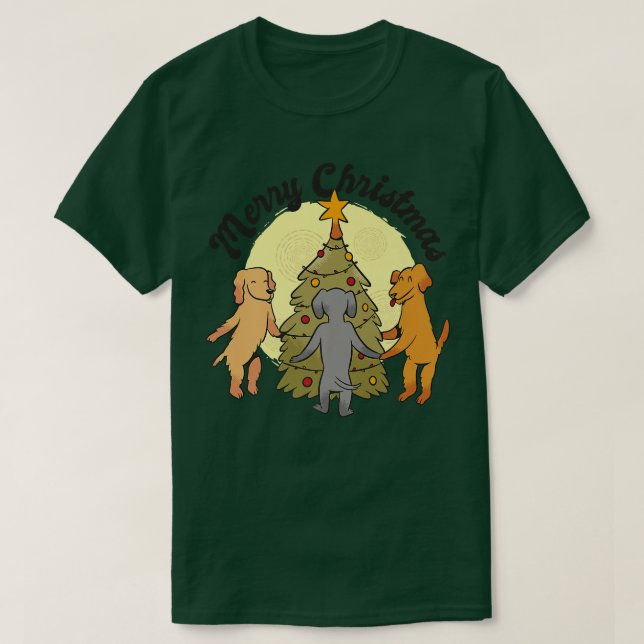 Hunde Weihnachtsbaumdekorationen Cooler Cartoon Sp T-Shirt (Design vorne)