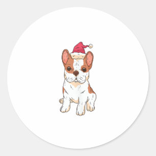 Hunde-Weihnachtsmannmütze - Weihnachten _3 Runder Aufkleber
