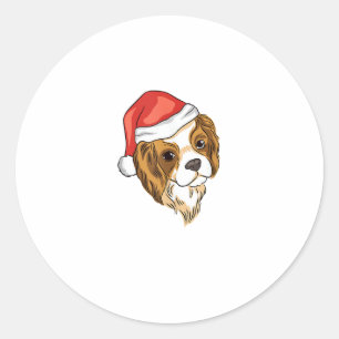 Hunde-Weihnachtsmannmütze - Weihnachten _7 Runder Aufkleber